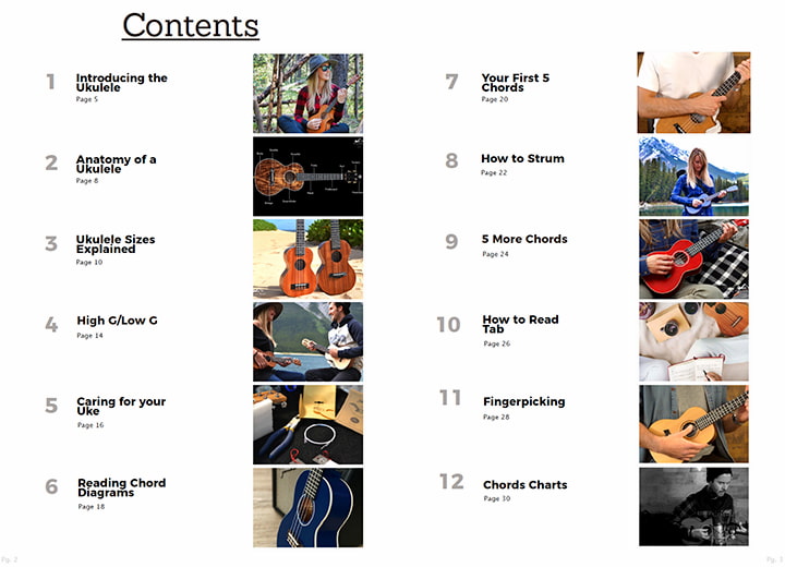 Ukulele ebook contents
